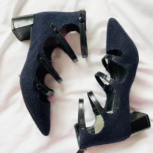Tory Burch vintage wool navy heels